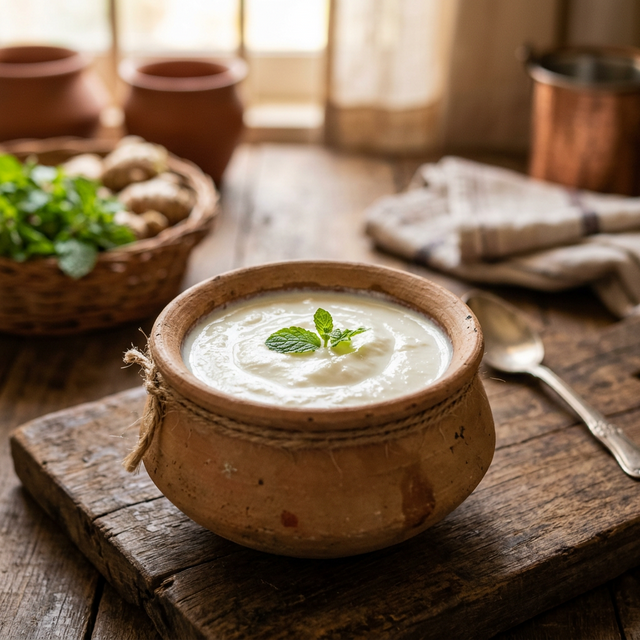 Bowl of thick creamy dahi