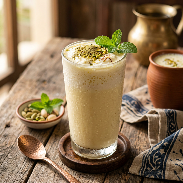 Glass of wholesome lassi
